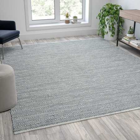 Flash Furniture 8' x 10' Handwoven Indoor/Outdoor Diamond Pattern Area Rug in Grey CI-20-9397-810-BL-GG